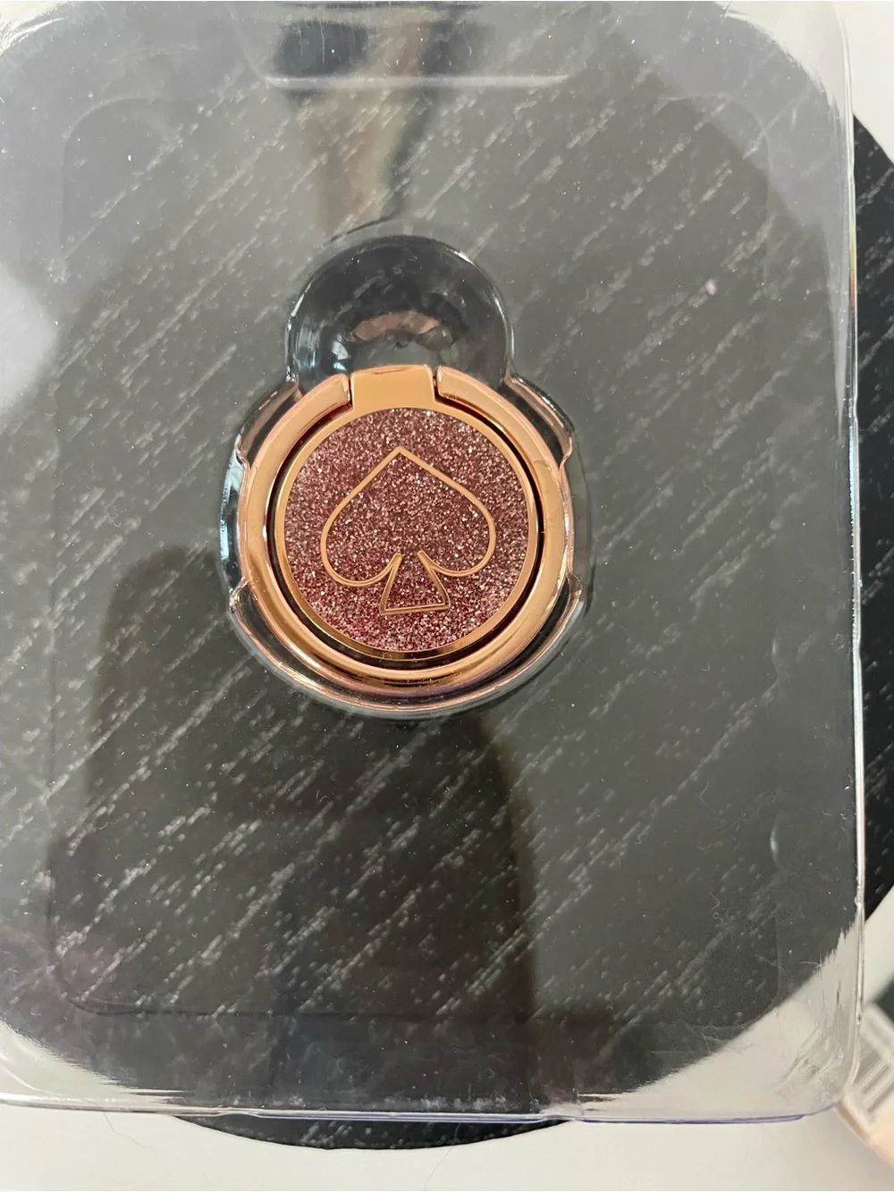 kate spade Rose Gold Glitter Phone Ring Stand